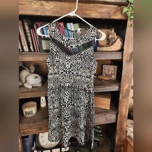 Xhilaration Black and White Geometric Mini Dress